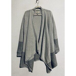 Lucky Brand Blanket Cardigan Sweater Womens Medium Open Drape Front Ivory Boho